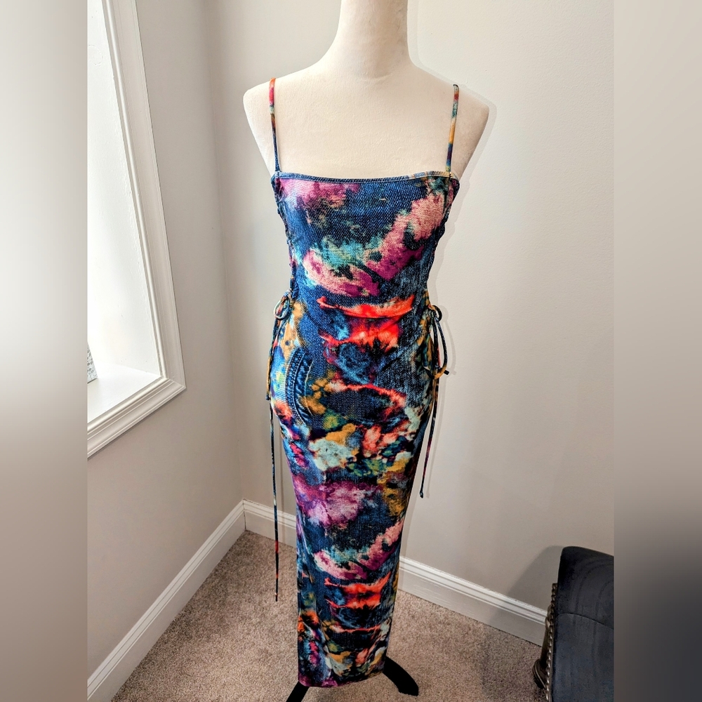 Multi Color Bodycon Maxi Dress